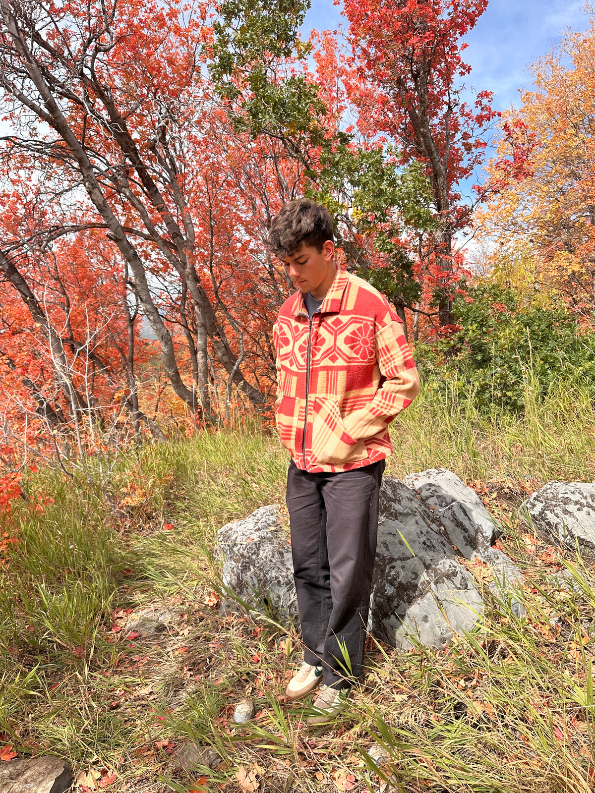 Wool Blanket Zip Up Jackets