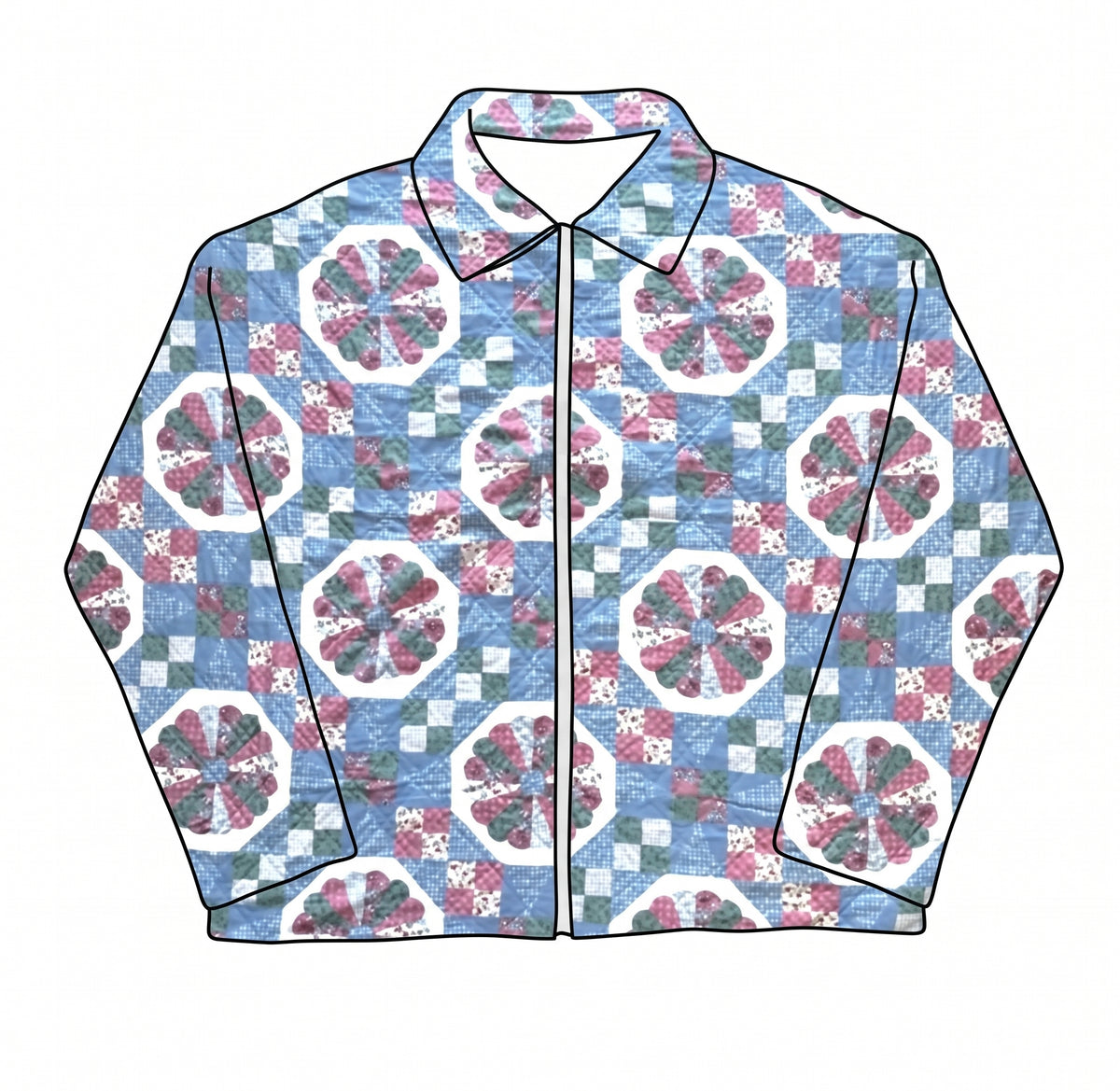 Dresden Plate/Wheel Quilt Hoodie/Jacket