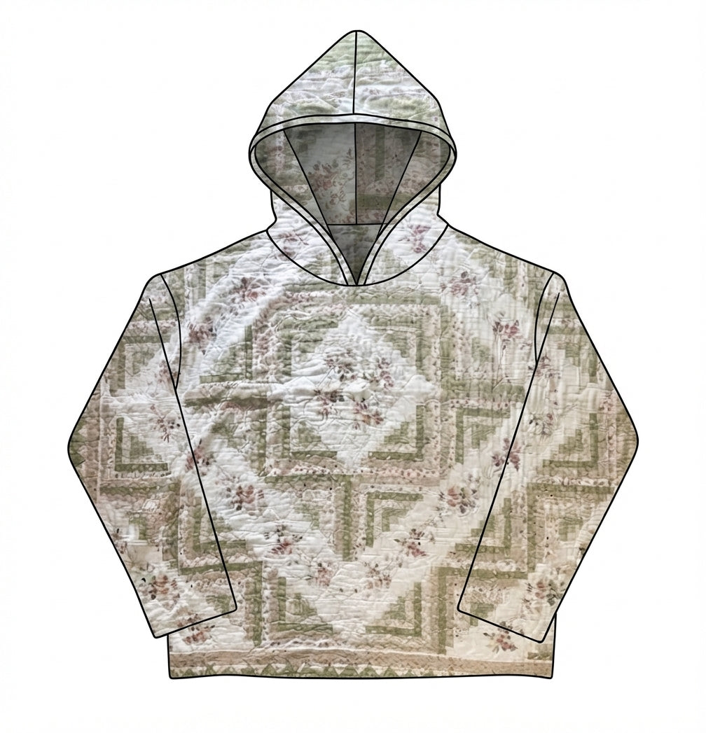 Log Cabin Barn Raise Quilt Hoodie/Jacket