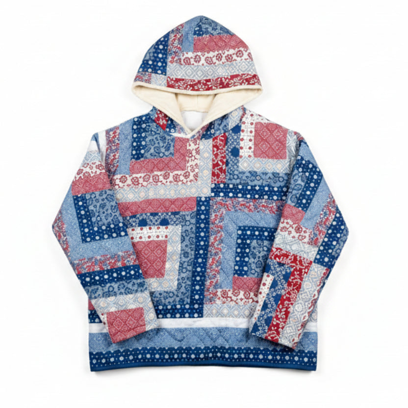Log Cabin Manufactured Quilt Hoodie/Jacket