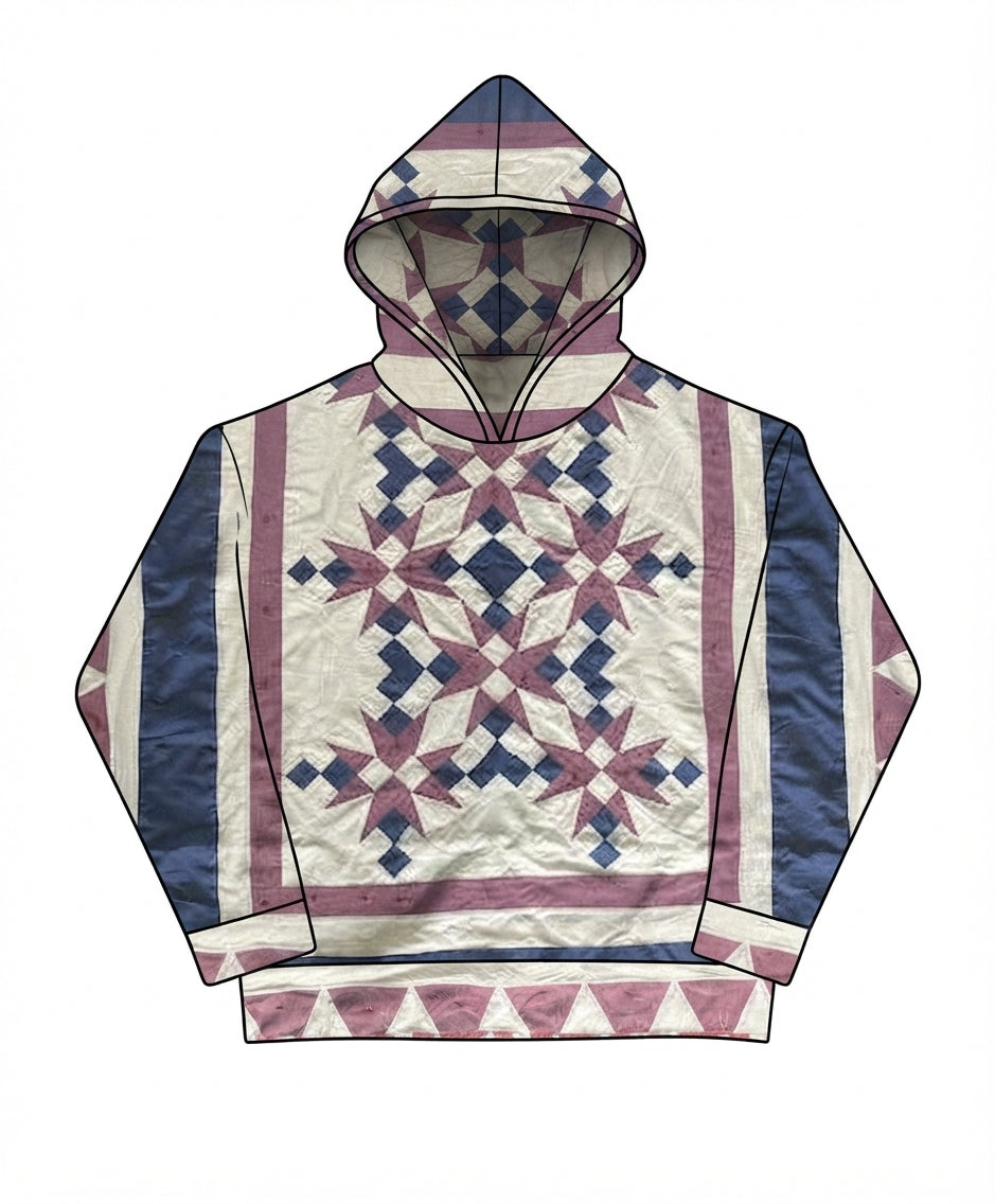Feathered Star/Lone Star Medallion Quilt Hoodie/Jacket