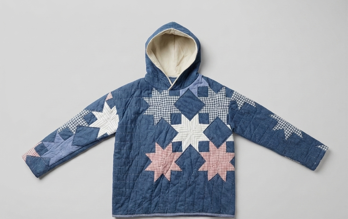 USA Star Quilted Hoodie