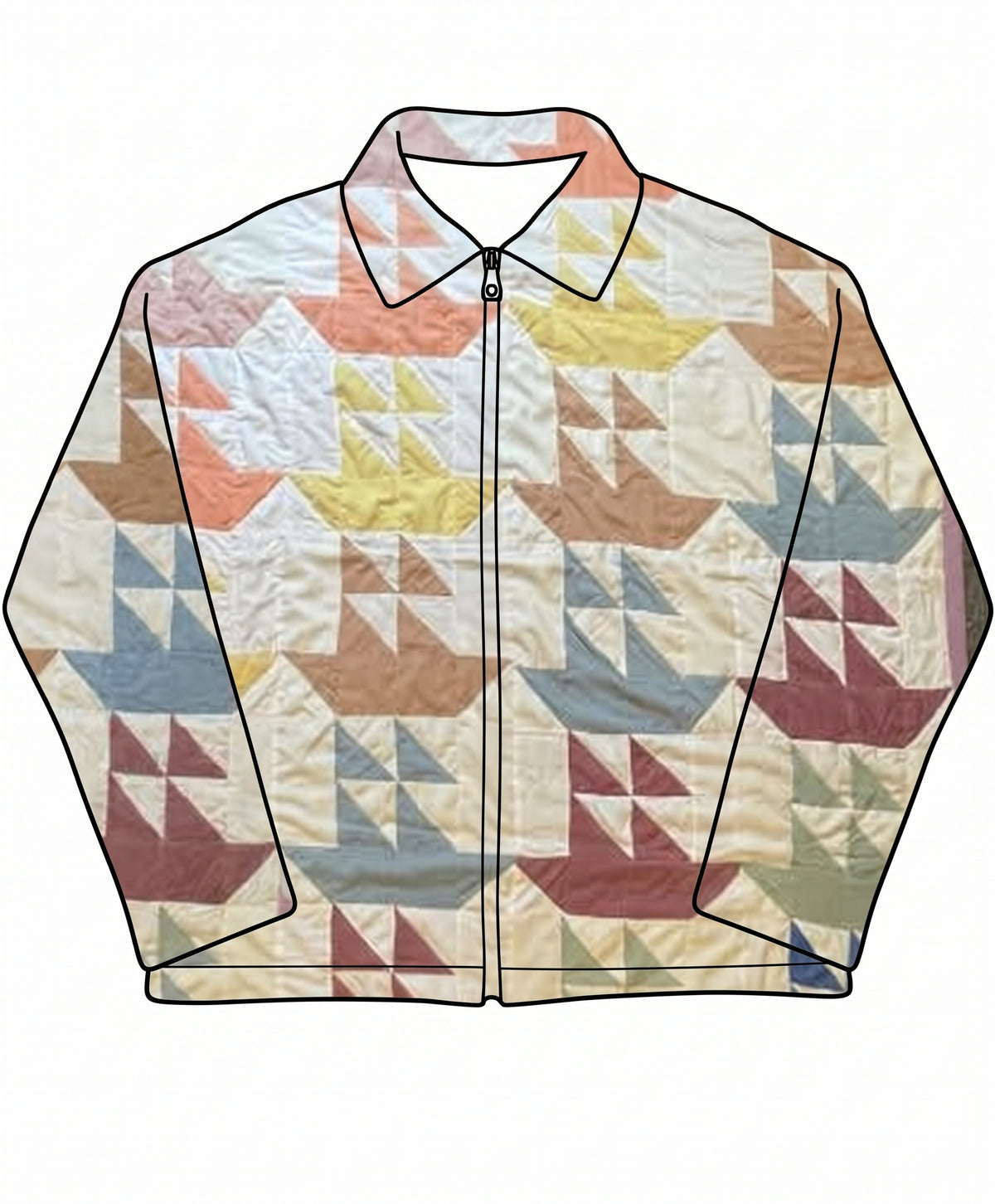 Sailboat Patchwork Quilt Hoodie/Jacket
