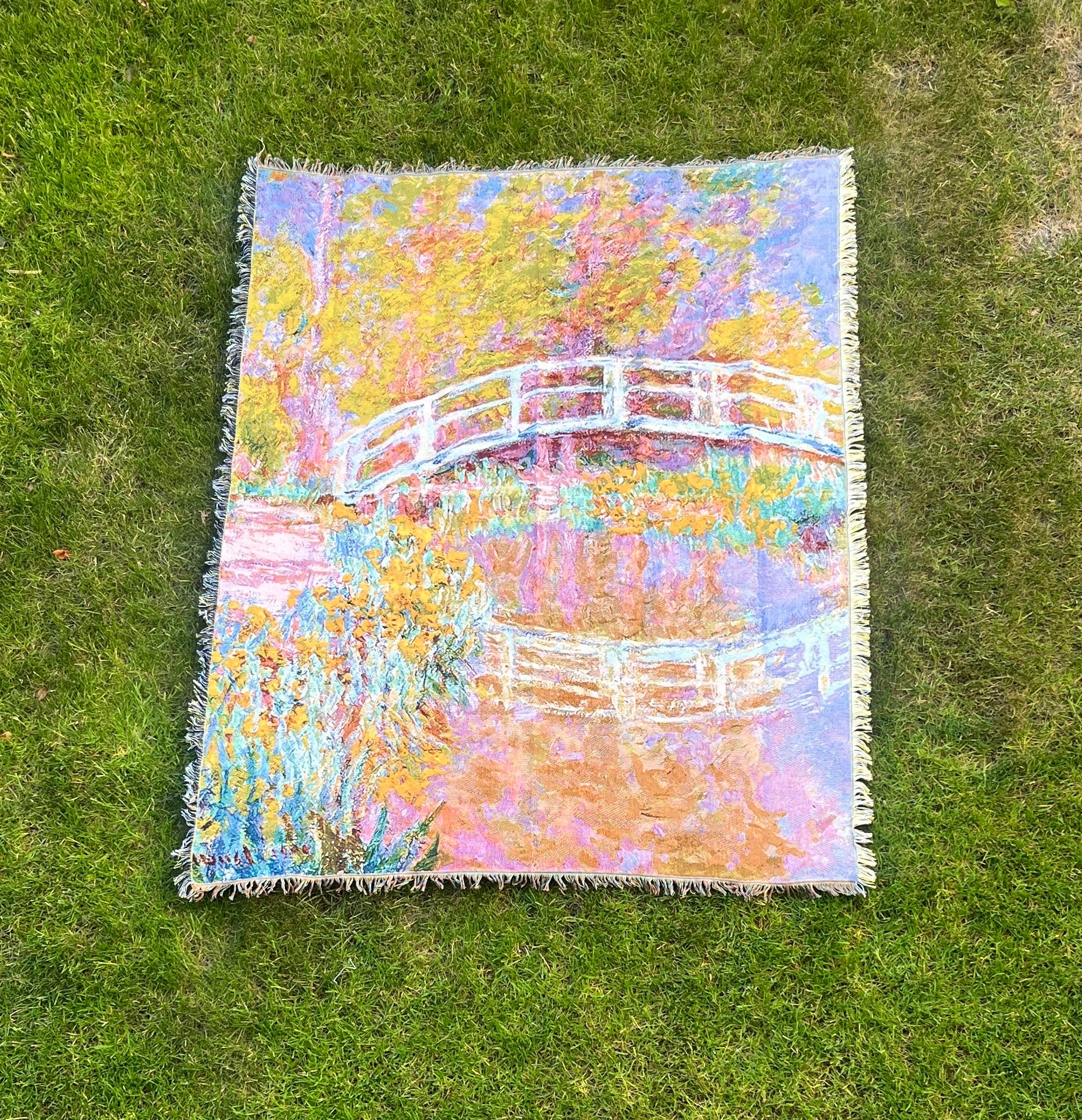 Monet Bridge - Jacquard Woven Blanket